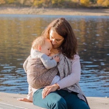 fascia porta bebé ad anelli jungle marron 70% cotone - 30% soia 