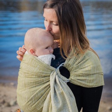 fascia porta bebé ad anelli jungle vert 70% cotone - 30% soia 