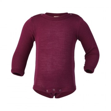 body neonato lana e seta manica lunga orchidea 74/80 cm.