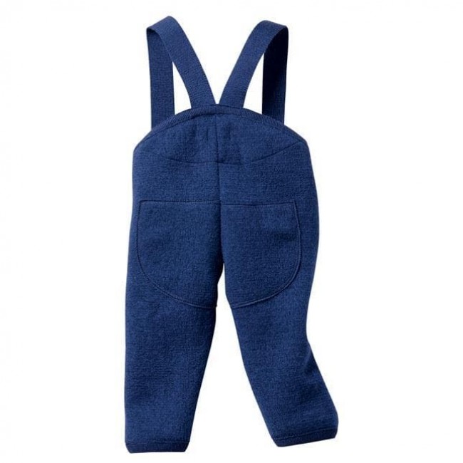 pantaloni con bretelle lana cotta blu navy 86/92 cm.