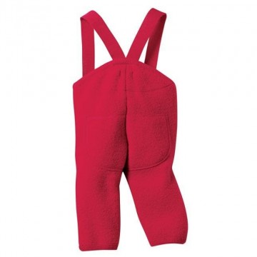 pantaloni con bretelle lana cotta rosso 74/80 cm.