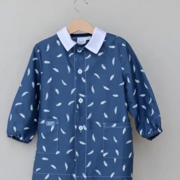 grembiule per asilo piume bianche - bibo 