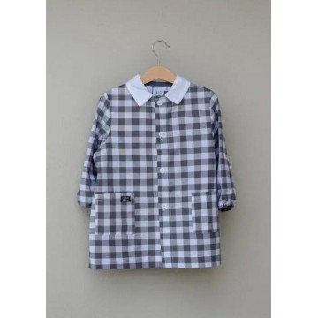 grembiule per asilo quadri grigio -bibo 