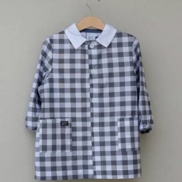 grembiule per asilo quadri grigio -bibo 