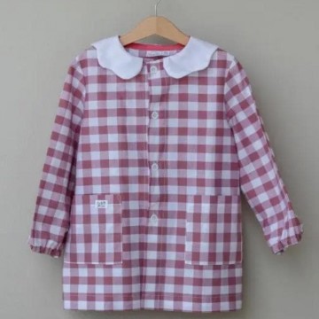 grembiule per asilo quadri rosa - bibo 