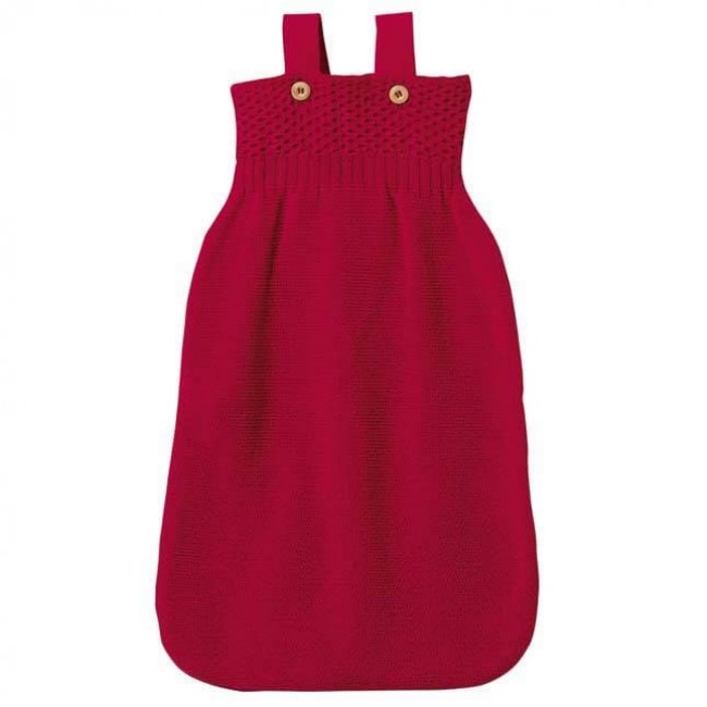 sacco nanna di lana merinos rosso 65 cm 0-6 mesi circa misura 1