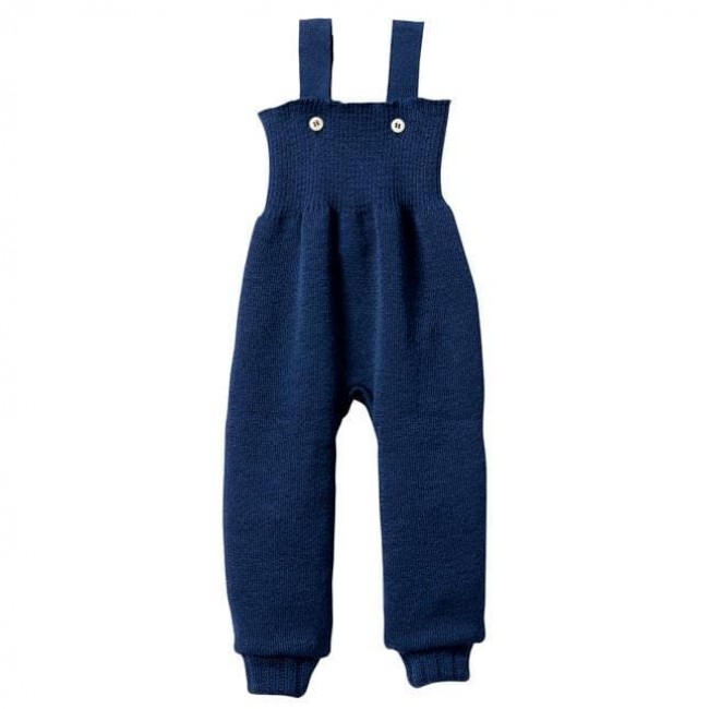 salopette lana merinos blu navy 62/68 cm.
