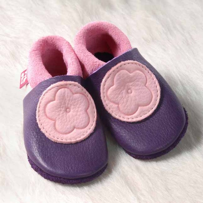 scarpine di pelle anemone aubergine 20/21