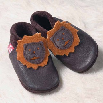 scarpine di pelle leonardo brown 28/29