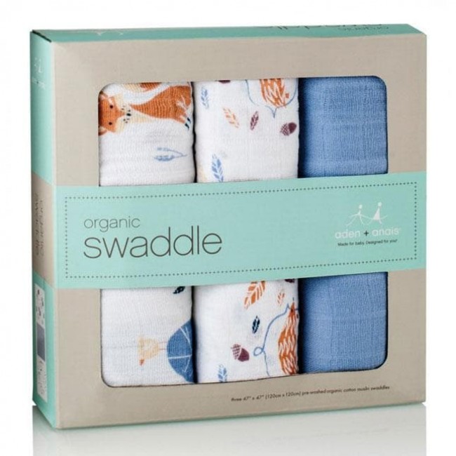 3 copertine swaddles organic - into the woods 