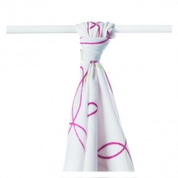 telo bagno bamboo magenta circles 