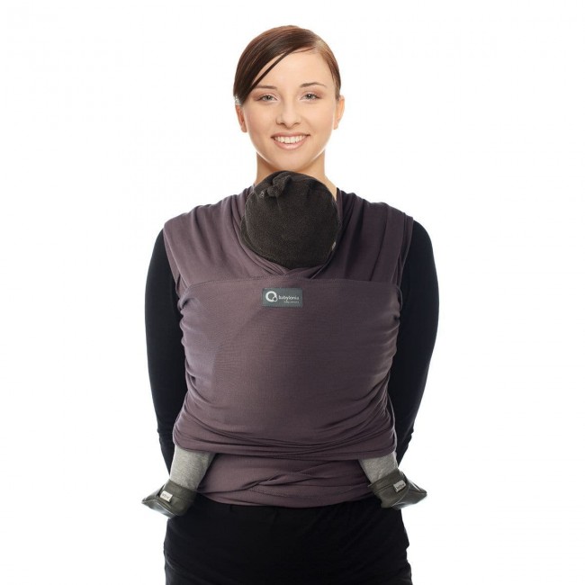fascia porta bebè tricot slen - aubergine 