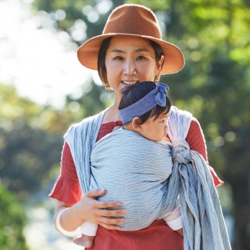 baby wrap kimata azurro lino 420 cm.