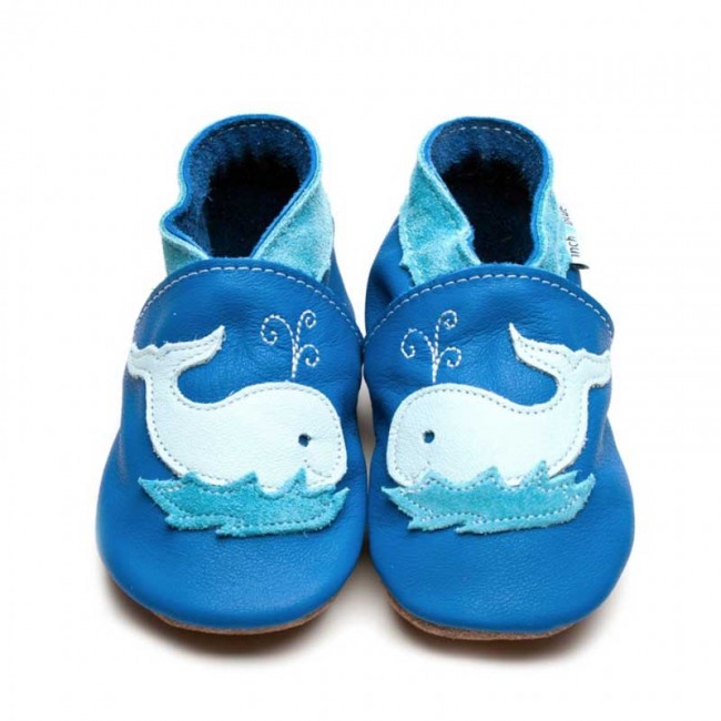 scarpine in pelle whale blue m 3 - 4 anni inch blue 