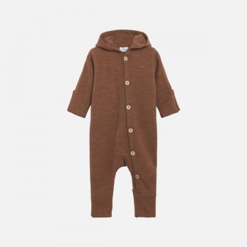 tuta da esterno in pura lana marrone 68 cm.