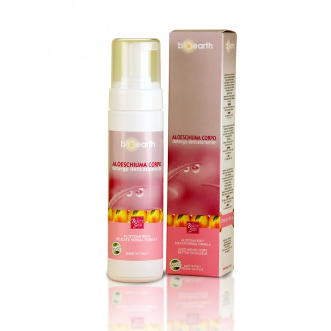aloeschiuma corpo detergente delicato 200 ml. bioearth the beauty seed
