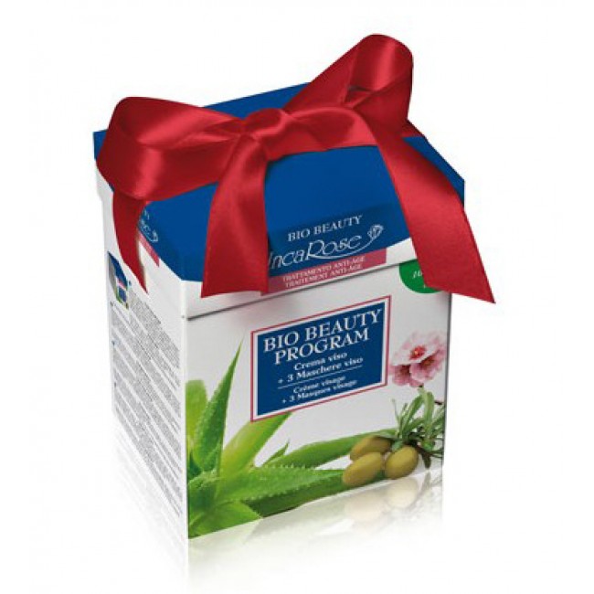 rigenerante 1 crema viso e 3 maschere monouso  incarose bio beauty program