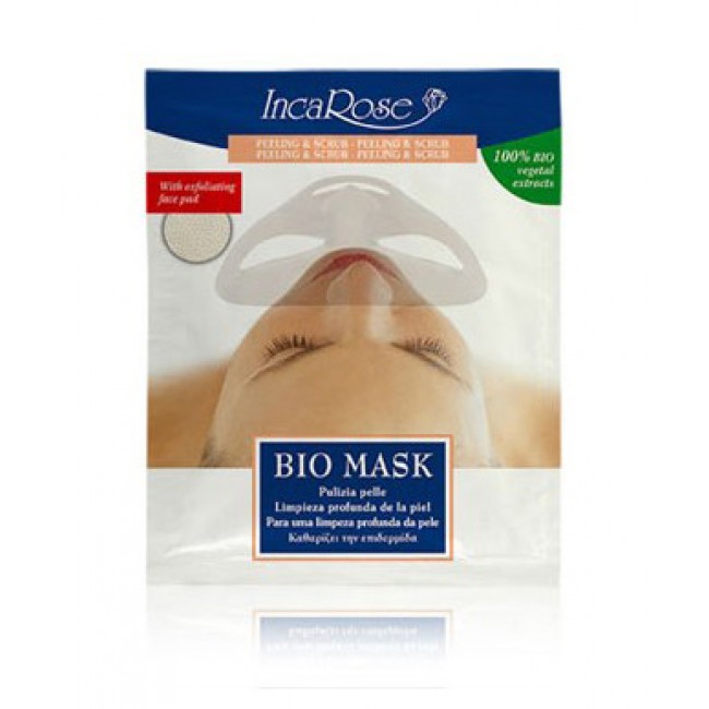 maschera bio monouso peeling e scrub 26 ml. incarose bio mask