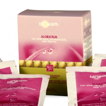 alo&scrub corpo trattamento esfoliante 5 buste da 40g bioearth the beauty seed