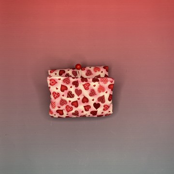 KIT Porta Assorbenti con zip Cuori Fucsia La Bottega Della Luna Artigianale 