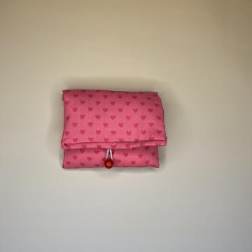 KIT Porta Assorbenti con zip Cuori Rosa La Bottega Della Luna Artigianale 