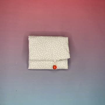 KIT Porta Assorbenti con zip Pois Celeste La Bottega Della Luna Artigianale