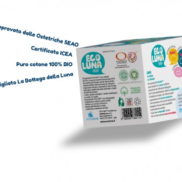 Assorbenti Compostabili Notte Ecoluna con ali 10 Pz